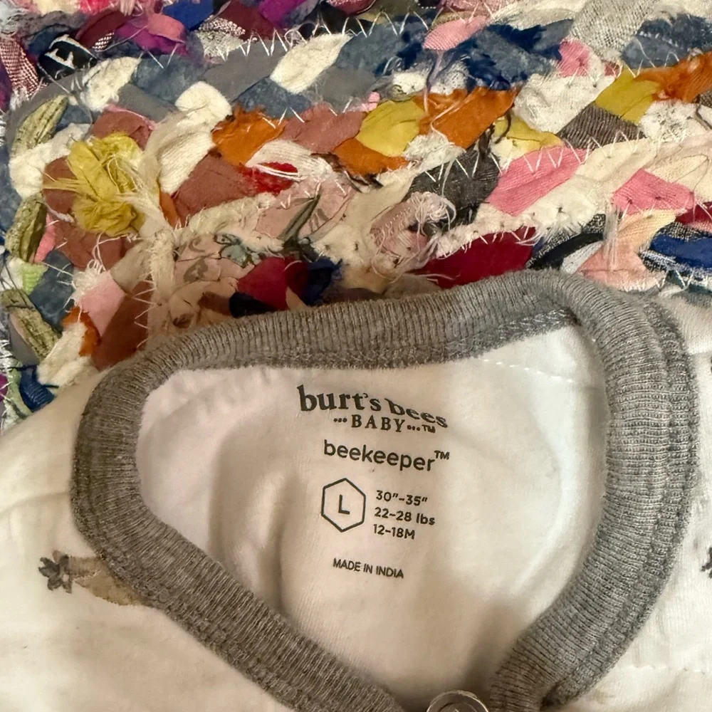 Burt's Bees White Sleep Sack with Gray and Gold Moon Print